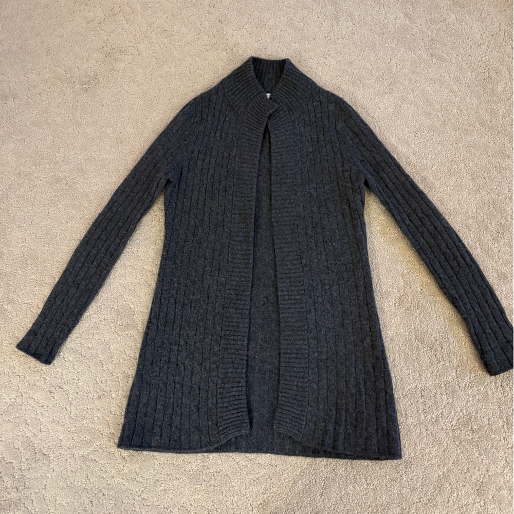Vineyard Vines 100% Cashmere Dark Gray Women's Long Cardigan